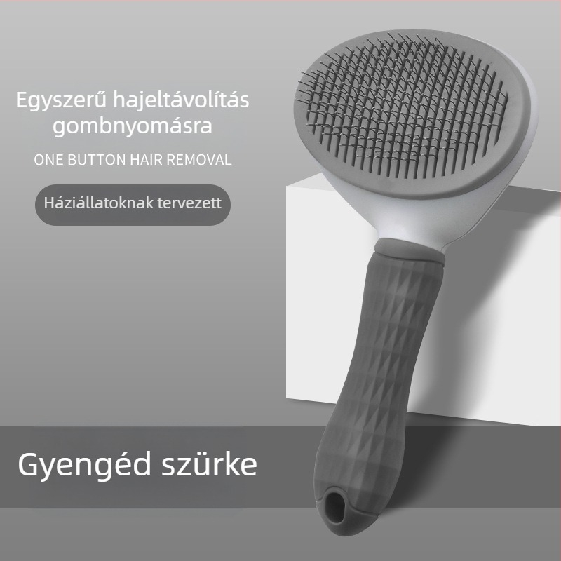 Macskák és kutyák szőrhullás elleni fésű, tűs fésű, ABS anyagú ápoló kefe