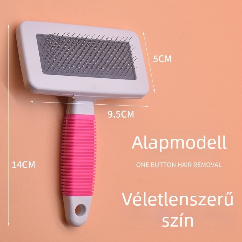 Macskák és kutyák szőrhullás elleni fésű, tűs fésű, ABS anyagú ápoló kefe