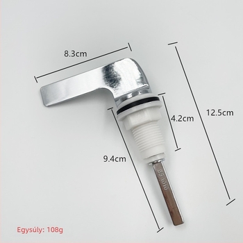 WC tartálykulcs, cinkötvözet, modern minimalist design, előoldali működtetés