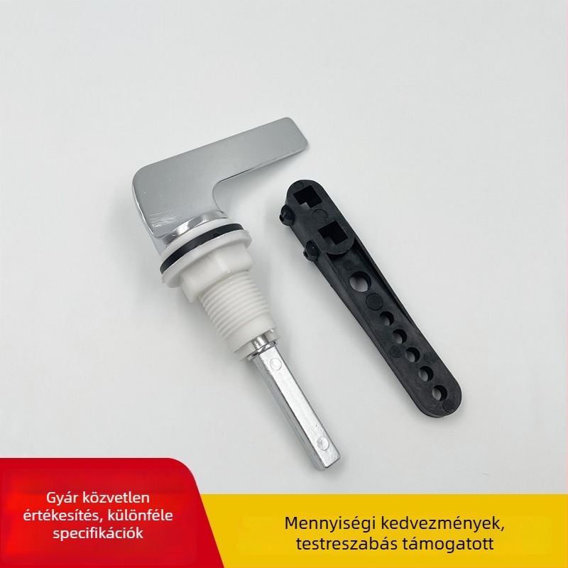 WC tartálykulcs, cinkötvözet, modern minimalist design, előoldali működtetés