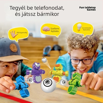 Műanyag asztali foci játék a kéz-szem koordináció, a reakció és az egyensúly fejlesztésére – szülő–gyermek interaktív játék (7–14 évesek)