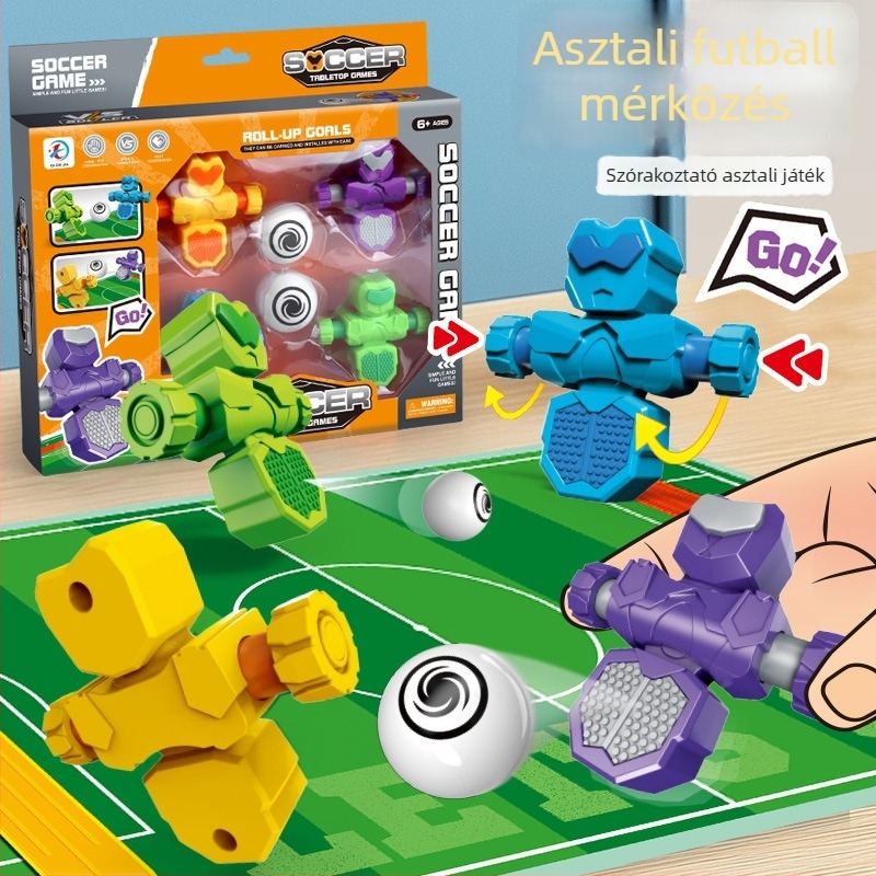 Műanyag asztali foci játék a kéz-szem koordináció, a reakció és az egyensúly fejlesztésére – szülő–gyermek interaktív játék (7–14 évesek)