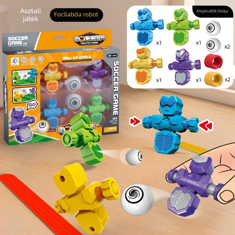 Műanyag asztali foci játék a kéz-szem koordináció, a reakció és az egyensúly fejlesztésére – szülő–gyermek interaktív játék (7–14 évesek)