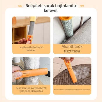 Háztartási kisállat szőrmentesítő roller - toló-nyomó mechanizmus, macska- és kutyaszőrre, PP anyag, otthoni használatra