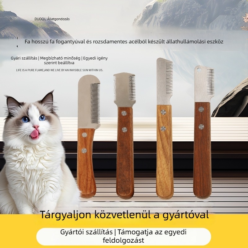 Terrier fajtákhoz készült deshedding kés, négyzetes fej, Márka: Egyéb, Anyag: Egyéb