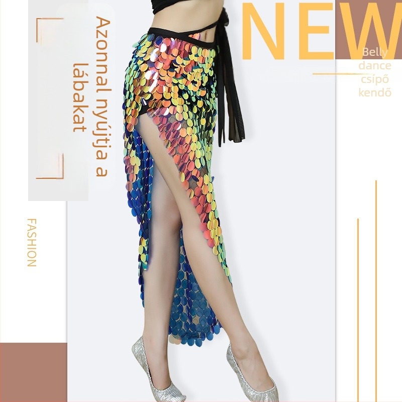 Hastánc készlet Sellő-stílusban: öv strasszokkal és gyöngyökkel, hosszú gyöngyös szoknya, poliészter, 2023 tavasz, 17 év alatti táncosoknak