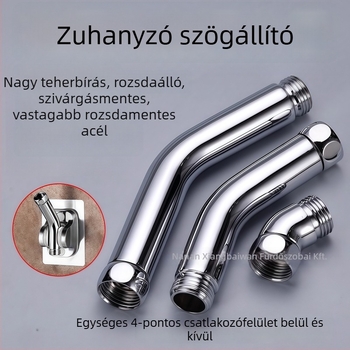 Rozsdamentes acél zuhanyszög állító, krómozott felülettel, rejtett menetes szerelés