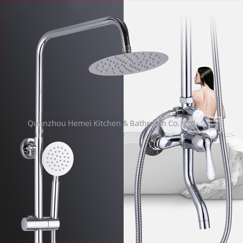 Falba beépített réz zuhanykészlet eső funkcióval, háromfokozatú csap és állítható booster, 0–90°C, 1.6 MPa