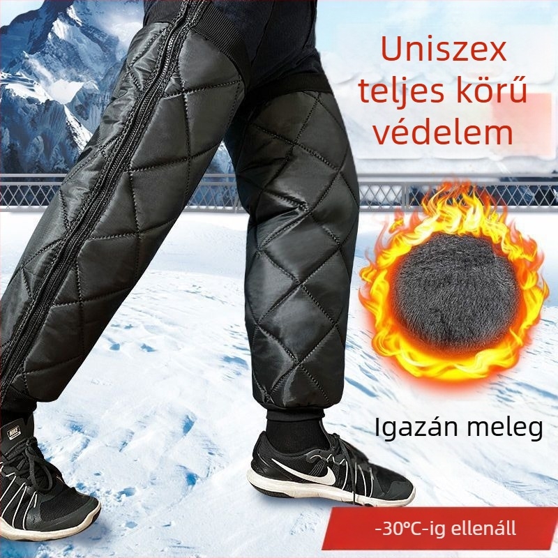 Téli elektromos motorkerékpár térdvédő fleece bélésével, meleg, szélvédő és vízálló, vast párnázású, uniszex, kültéri kerékpározáshoz, 6 órás melegség