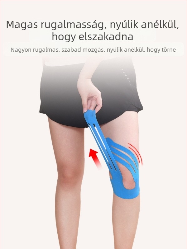 Térdvédő kötés izomtapassal sportolók számára – pamut textúra, felnőttek, kosárlabdára, 10 darabos csomag