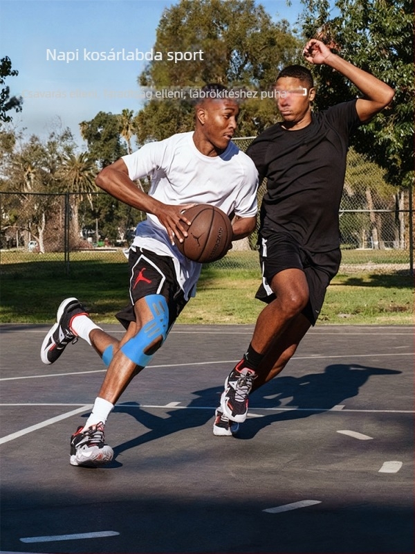 Térdvédő kötés izomtapassal sportolók számára – pamut textúra, felnőttek, kosárlabdára, 10 darabos csomag