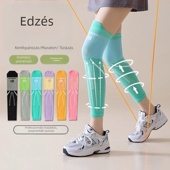 Női professzionális kompressziós térd-tartó zokni kültéri fitneszhez és futáshoz, csillapító ütés és kopásálló izomkompresszió a lábak karcsúsításáért (Modell: Compression Knee Support H; Márka: Yilang Knitwear; Korosztály: Felnőttek; Szezon: 2025 ősz)