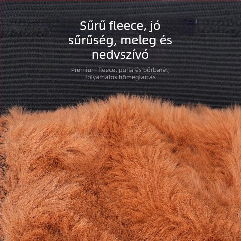 Meleg térdvédők fleece béléssel, poliészter anyagból; Kategória: térdvédők; Védett részek: térd; Alkalmazási területek: futás, kerékpározás, túrázás, téli sportok