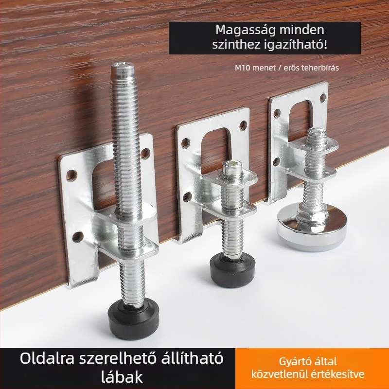 Oldalsó paneles állítható lábak fiókokhoz – hidegen hengerelt acél, elektroplatálás, modell 35, modern minimalist stílus