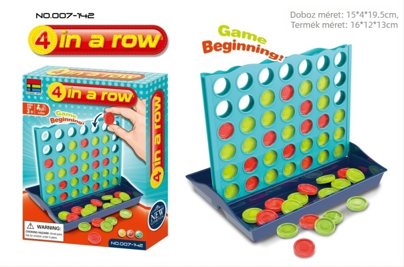 Műanyag négykapcsolású puzzle-játék gyerekeknek – oktató, kézügyességet és logikát fejlesztő sakk játék 7–14 éveseknek