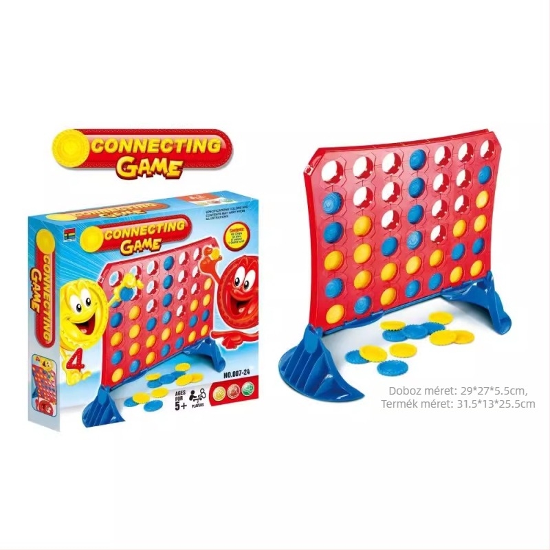 Műanyag négykapcsolású puzzle-játék gyerekeknek – oktató, kézügyességet és logikát fejlesztő sakk játék 7–14 éveseknek