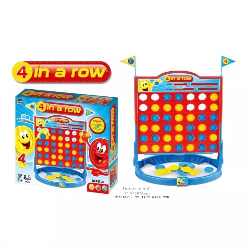 Műanyag négykapcsolású puzzle-játék gyerekeknek – oktató, kézügyességet és logikát fejlesztő sakk játék 7–14 éveseknek