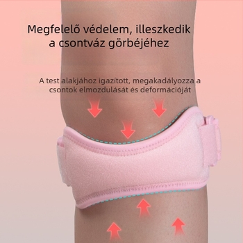 OLLAS térdortézis állítható patella pánttal, nejlon-poliészter, HX128, légáteresztő futáshoz és kosárlabdához