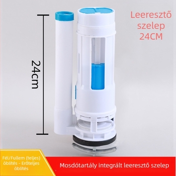 WC tartály öblítő szelepe, testreszabható, osztott dupla gombos öblítő szelep, blister anyag, nyomógombos működés, modern minimális stílus