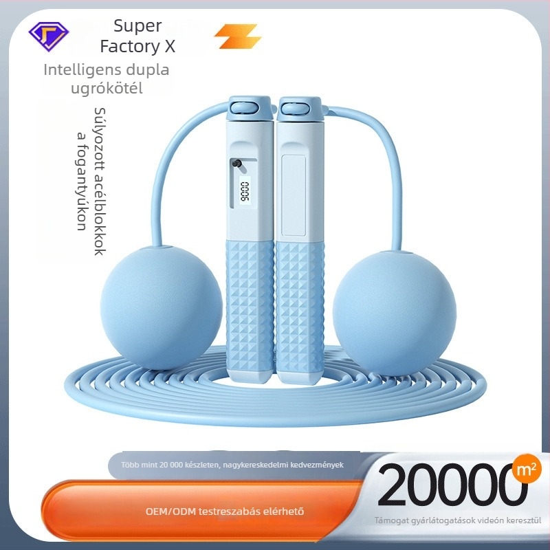 Fejlesztett súlyozott ugrókötél számolóval – kettős használat, ABS markolatok