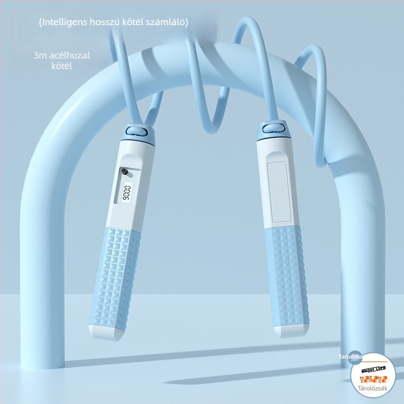 Fejlesztett súlyozott ugrókötél számolóval – kettős használat, ABS markolatok