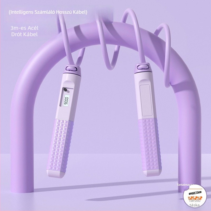 Fejlesztett súlyozott ugrókötél számolóval – kettős használat, ABS markolatok