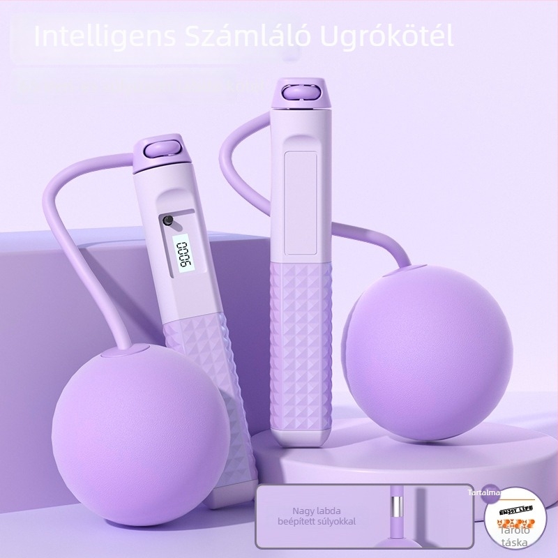 Fejlesztett súlyozott ugrókötél számolóval – kettős használat, ABS markolatok