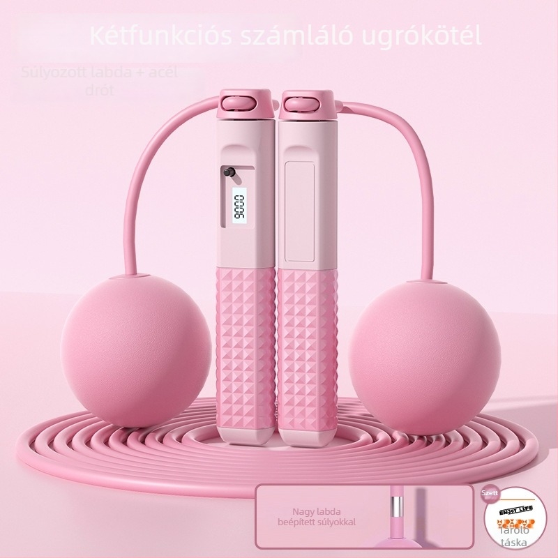 Fejlesztett súlyozott ugrókötél számolóval – kettős használat, ABS markolatok