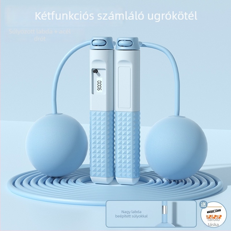 Fejlesztett súlyozott ugrókötél számolóval – kettős használat, ABS markolatok