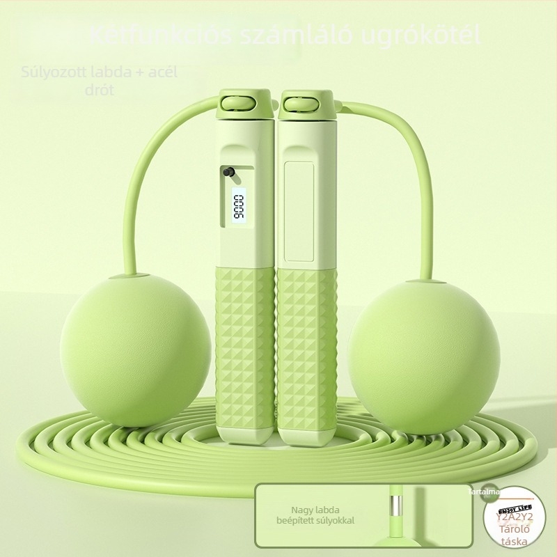 Fejlesztett súlyozott ugrókötél számolóval – kettős használat, ABS markolatok