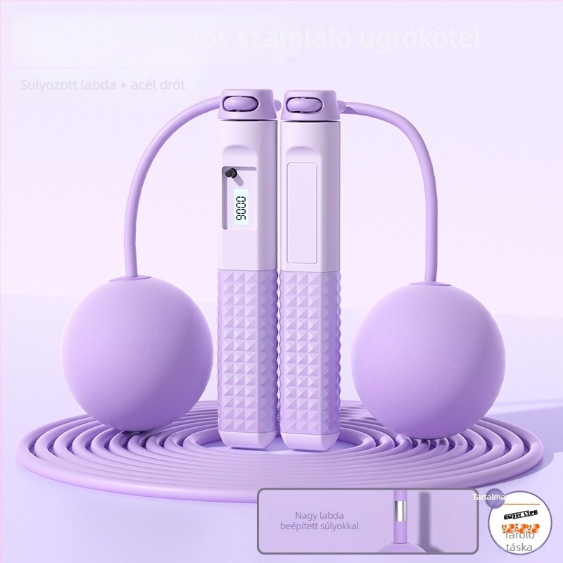 Fejlesztett súlyozott ugrókötél számolóval – kettős használat, ABS markolatok