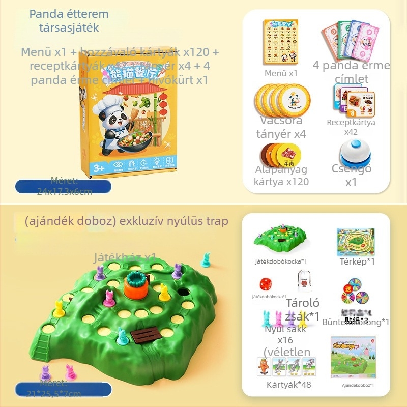 Panda kínai étterem – gyerek társasjáték, üzemeltetés-szimuláció, matematika tanulás, figyelem fejlesztése; Anyag: Egyéb; Márka: Új termékek; 3C kategória: Játékok 14 év felett; Alkalmazható kor: 0-3 év; Klaszifikáció: Go