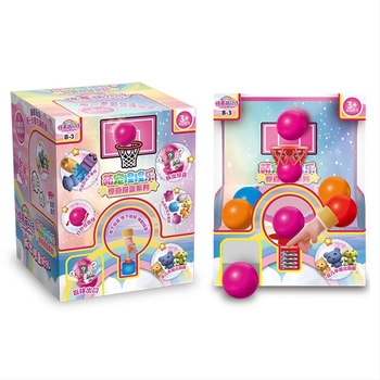 Rejtett dobozos kosaras kapszula játék karikatúra figurákkal, ujjal játszható játék és kosárdobó gép