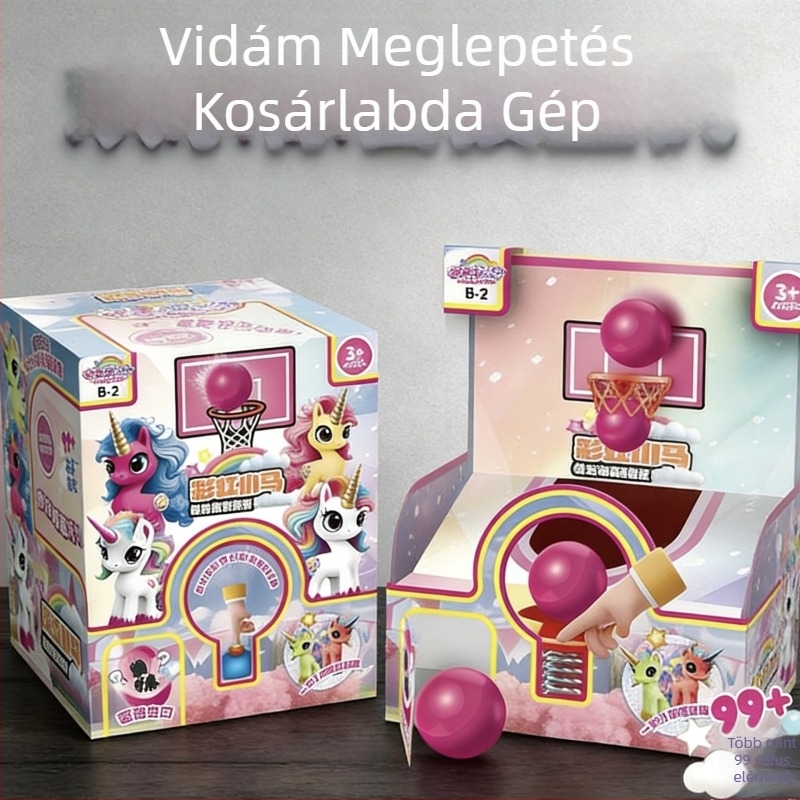 Rejtett dobozos kosaras kapszula játék karikatúra figurákkal, ujjal játszható játék és kosárdobó gép