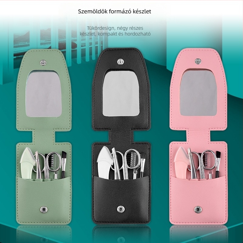5 részes szemöldökápoló készlet – rozsdamentes acél eszközök, anti-scratch szemöldök borotva, szemöldök csipesz és olló kezdők számára