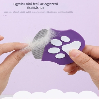 Háziállat arcápoló fésű könnyezés okozta foltokra macskáknál – műanyag, kerek fejű, hosszú szőrű macskáknak