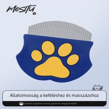 Háziállat arcápoló fésű könnyezés okozta foltokra macskáknál – műanyag, kerek fejű, hosszú szőrű macskáknak