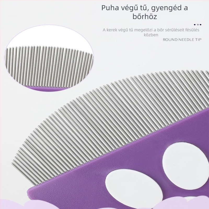 Háziállat arcápoló fésű könnyezés okozta foltokra macskáknál – műanyag, kerek fejű, hosszú szőrű macskáknak