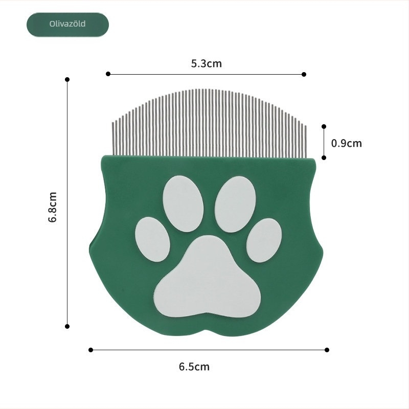 Háziállat arcápoló fésű könnyezés okozta foltokra macskáknál – műanyag, kerek fejű, hosszú szőrű macskáknak
