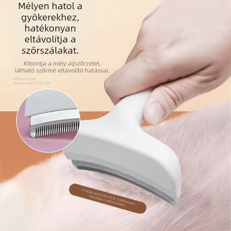 Macska- és kutya sűrítő fésű, ívelt dizájn, csomóoldás, rövidszőrű macskáknak és hosszú szőrű háziállatoknak, szőr eltávolító kefe (Márka: Egyéb; Import: Nem; Anyag: Egyéb; Ajándék: Nem)