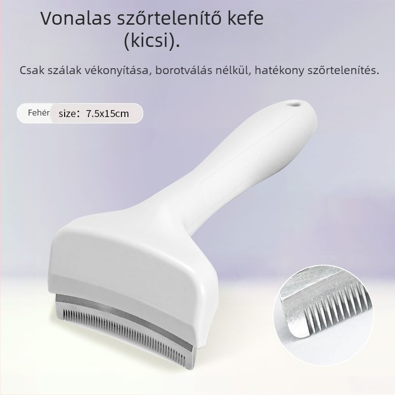 Macska- és kutya sűrítő fésű, ívelt dizájn, csomóoldás, rövidszőrű macskáknak és hosszú szőrű háziállatoknak, szőr eltávolító kefe (Márka: Egyéb; Import: Nem; Anyag: Egyéb; Ajándék: Nem)