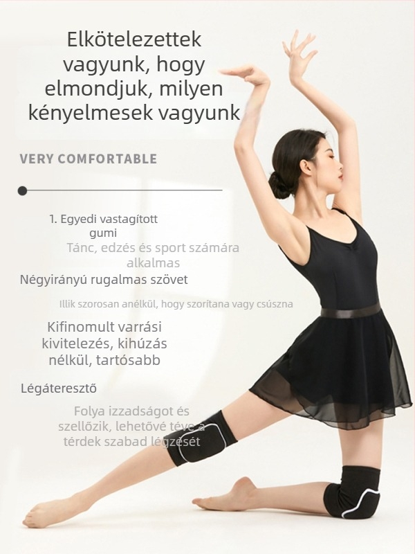 Térdvédő tánchoz és jógaedzéshez, univerzális illeszkedés, EVA hab és poliészter anyag