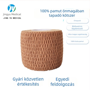 Pamutból készült rugalmas öntapadós kötszer heg fixálására, kompressziós szalag sporthoz és edzéshez, csukló támogatás, nagy rugalmasság