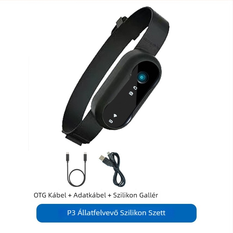 Kisállatok számára ujjkamera, modell P3, 2 MP szenzor, ABS tokozás, 3 órás akkumulátor, kültéri hordozható vízálló szilikon burkolattal