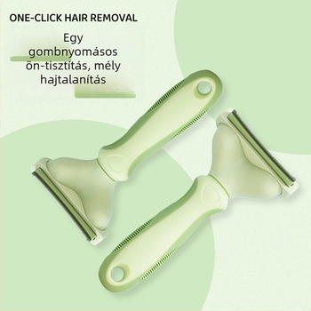 Macska- és kutyaszőr eltávolító fésű, csomózás és szőrzet ritkítása elleni, ABS-TPR rozsdamentes acélból, modell Kfk607