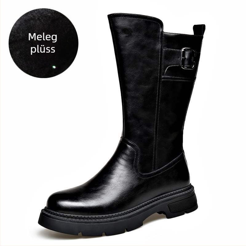 Férfi téli Martin csizma, magas szárú, felső rész split bőrből, gumírozott talp, vízálló, meleg műszőrme bélés