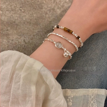 Női Cat's Eye gyöngyös karkötő, eredeti dizájn JUNORS, kézzel készített ötvözet ékszer, kézhez tartozó kiegészítő, ideális évfordulóra ajándék