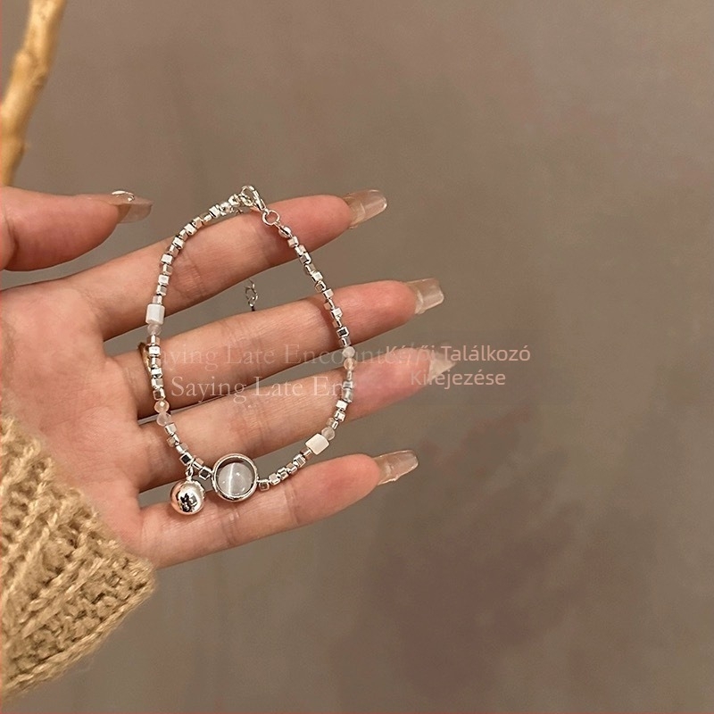Női Cat's Eye gyöngyös karkötő, eredeti dizájn JUNORS, kézzel készített ötvözet ékszer, kézhez tartozó kiegészítő, ideális évfordulóra ajándék