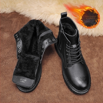 Férfi Martin bakancsok, magas szárú, gumitalpú, csúszásmentes, előre fűzős