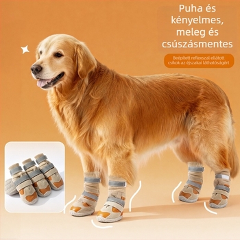 Kutyacipő - velúr, dupla csat, csúszásmentes, meleg, kopásálló